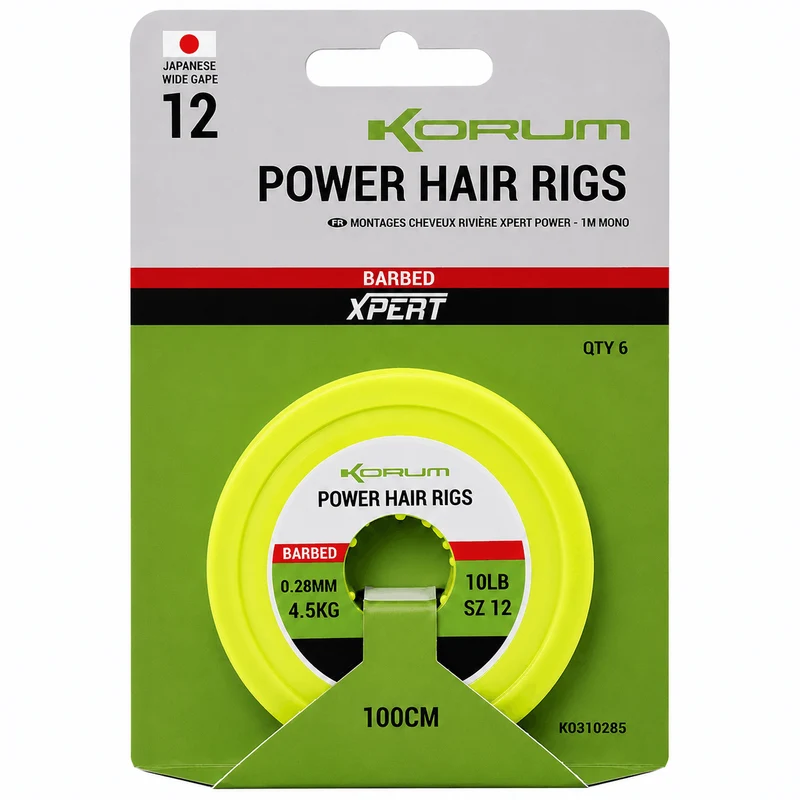 Xpert Power River Hair Rigs - Barbed – 1 m Onderlijnen met Weerhaak