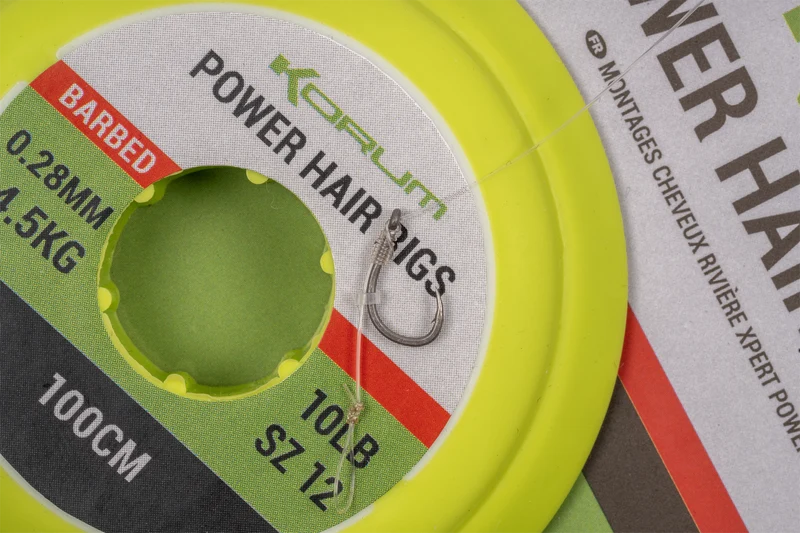 Xpert Power River Hair Rigs - Barbed – 1 m Onderlijnen met Weerhaak