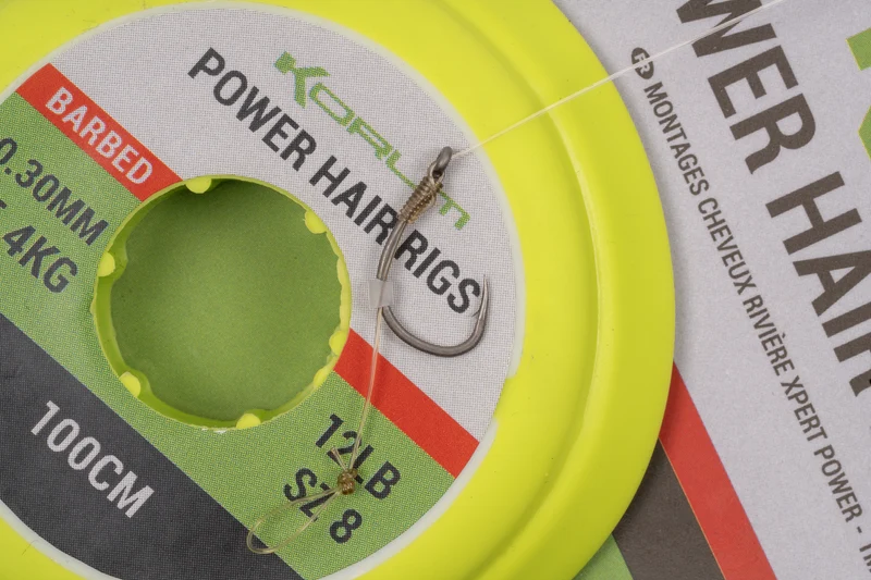 Xpert Power River Hair Rigs - Barbed – 1 m Onderlijnen met Weerhaak
