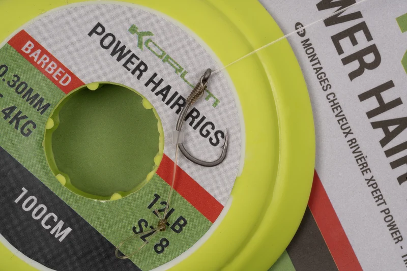 Xpert Power River Hair Rigs - Barbed – 1 m Onderlijnen met Weerhaak