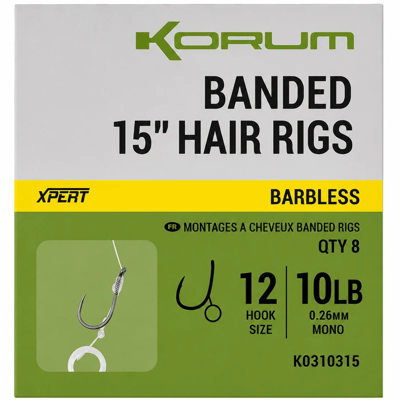 Banded Hair Rigs Barbless – 10 en 38 cm Onderlijnen met Bait Band en zonder Weerhaak 💰