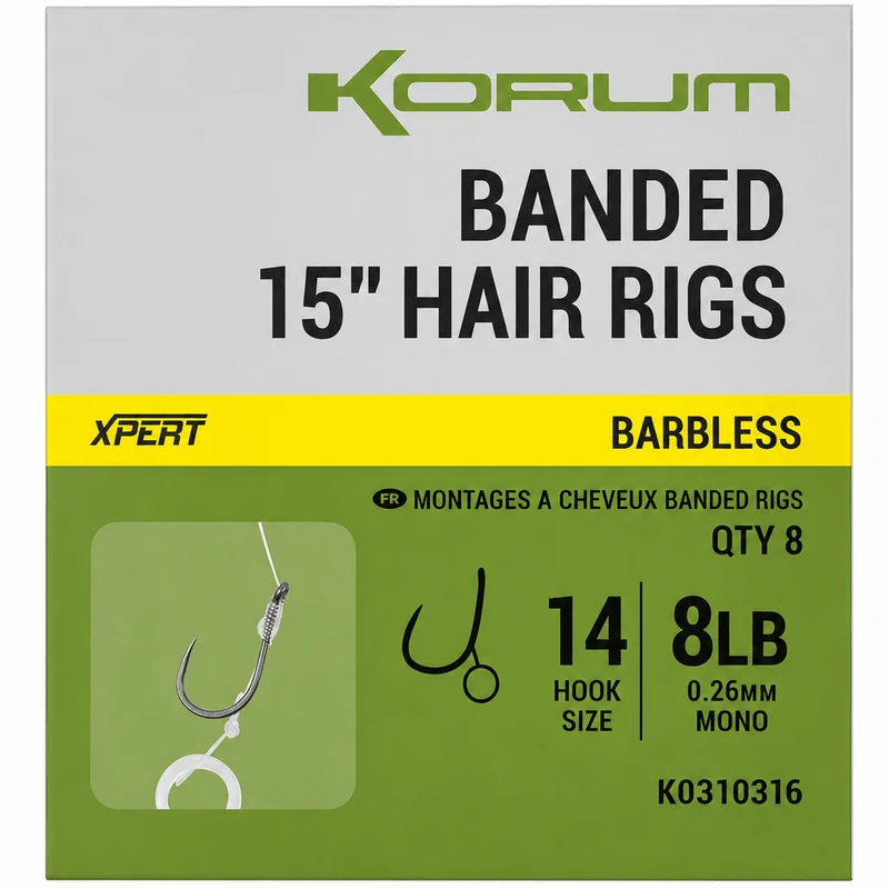 Banded Hair Rigs Barbless – 10 en 38 cm Onderlijnen met Bait Band en zonder Weerhaak 💰
