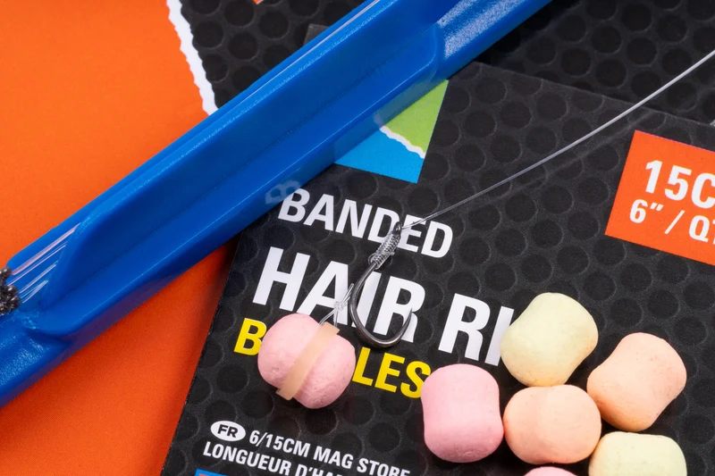 KKH-B Banded Hair Rig 6” – 15 cm Onderlijnen met Bait Band en zonder Weerhaak