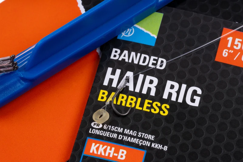 KKH-B Banded Hair Rig 6” – 15 cm Onderlijnen met Bait Band en zonder Weerhaak