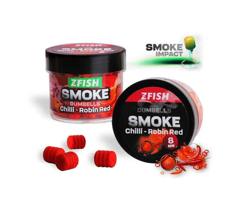 Dumbells Pop Ups Zfish Smoke Chilli-Robin Red 8 mm