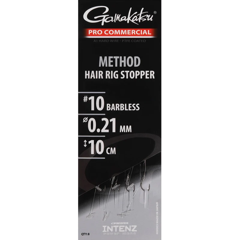 Pro Commercial Method Hair Rig Stop Barbless – 10 cm Onderlijnen met Stop en zonder Weerhaak 🎁