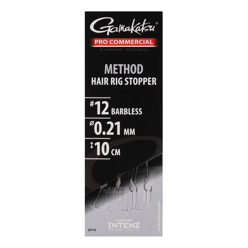 Pro Commercial Method Hair Rig Stop Barbless – 10 cm Onderlijnen met Stop en zonder Weerhaak 🎁