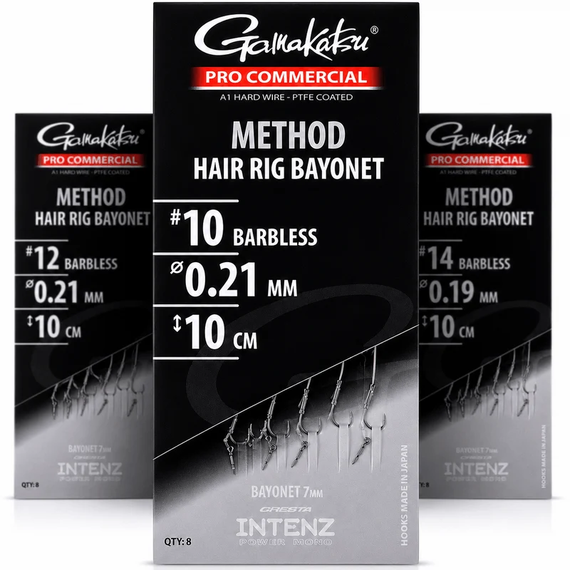 Pro Commercial Method Hair Rig Bayonet Barbless – 10 cm Onderlijnen met Bayonet en zonder Weerhaak
