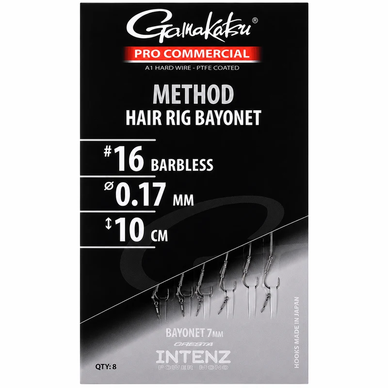 Pro Commercial Method Hair Rig Bayonet Barbless – 10 cm Onderlijnen met Bayonet en zonder Weerhaak