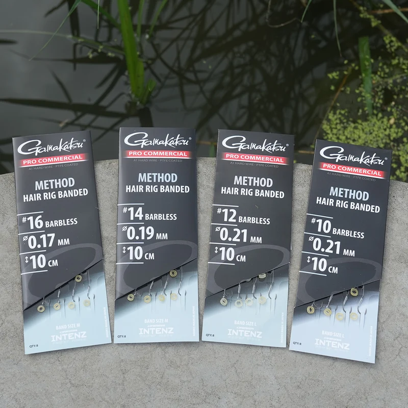 Pro Commercial Method Hair Rig Banded Barbless – 10 cm Onderlijnen met Bait Band en zonder Weerhaak