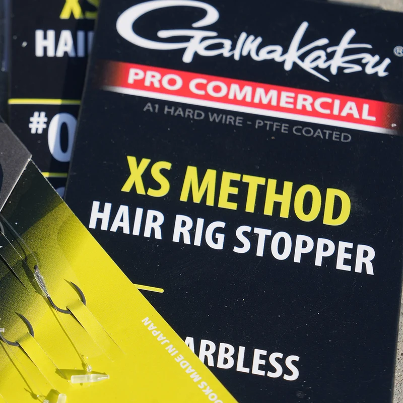 Pro Commercial XS Method Hair Rig Stopper Barbless – 15 cm Onderlijnen met Stop en zonder Weerhaak