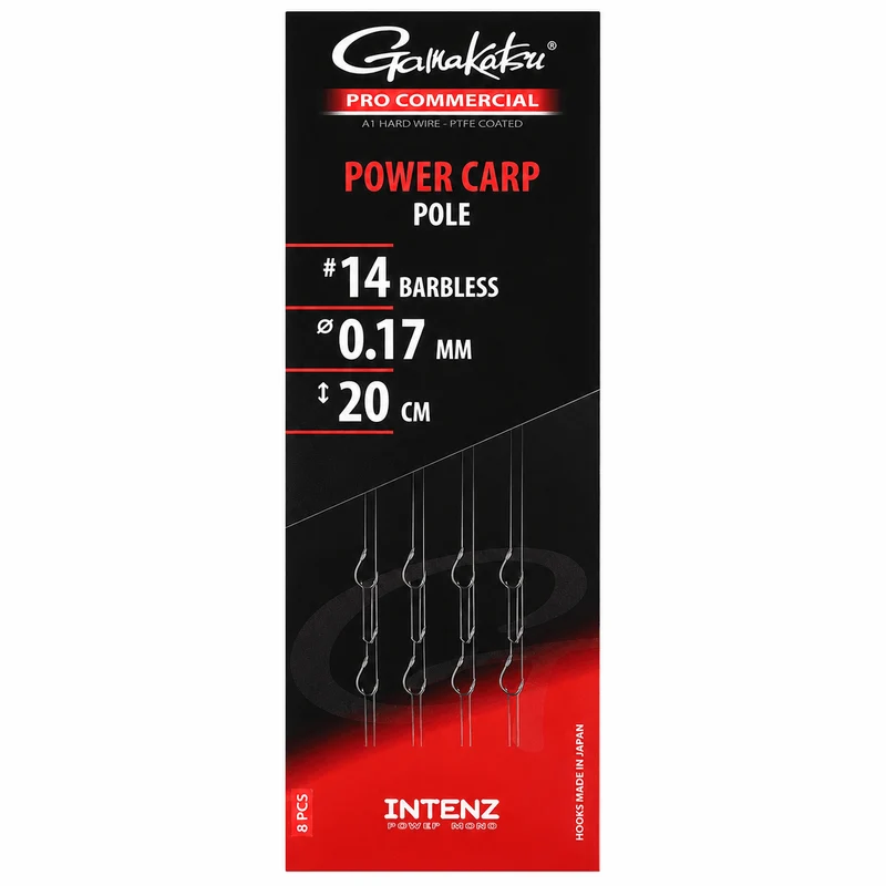 Pro Commercial Power Carp Pole Barbless – 20 cm Onderlijnen zonder Weerhaak