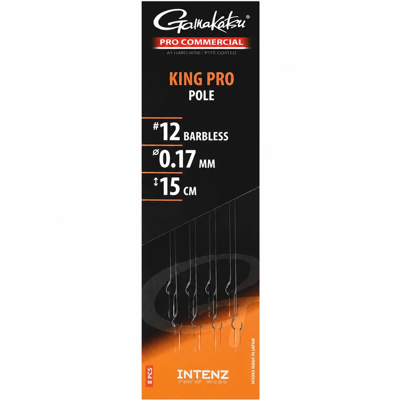 Pro Commercial King Pro Pole Barbless – 15 cm Onderlijnen zonder Weerhaak - 🎁