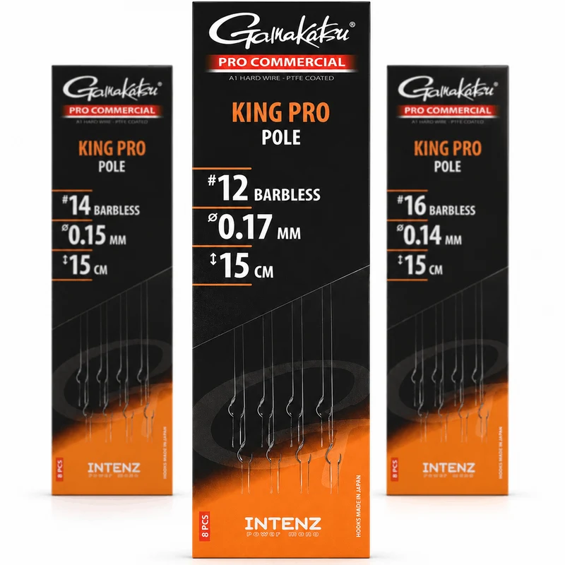 Pro Commercial King Pro Pole Barbless – 15 cm Onderlijnen zonder Weerhaak - 🎁
