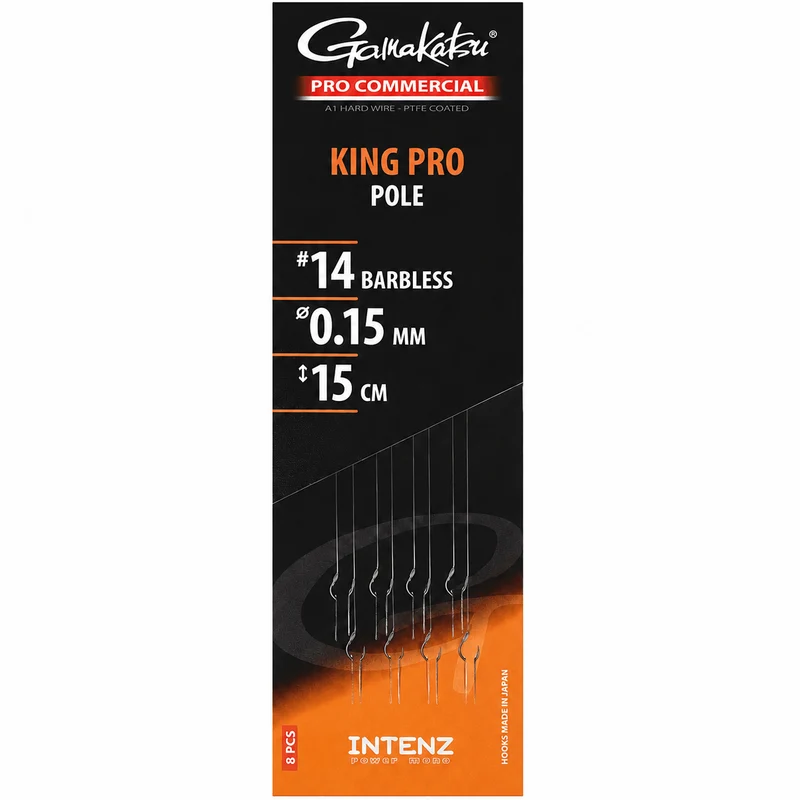 Pro Commercial King Pro Pole Barbless – 15 cm Onderlijnen zonder Weerhaak - 🎁