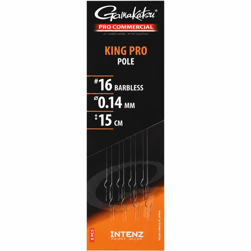 Pro Commercial King Pro Pole Barbless – 15 cm Onderlijnen zonder Weerhaak - 🎁