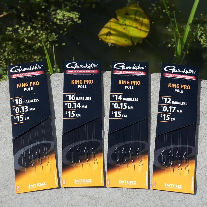 Pro Commercial King Pro Pole Barbless – 15 cm Onderlijnen zonder Weerhaak - 🎁