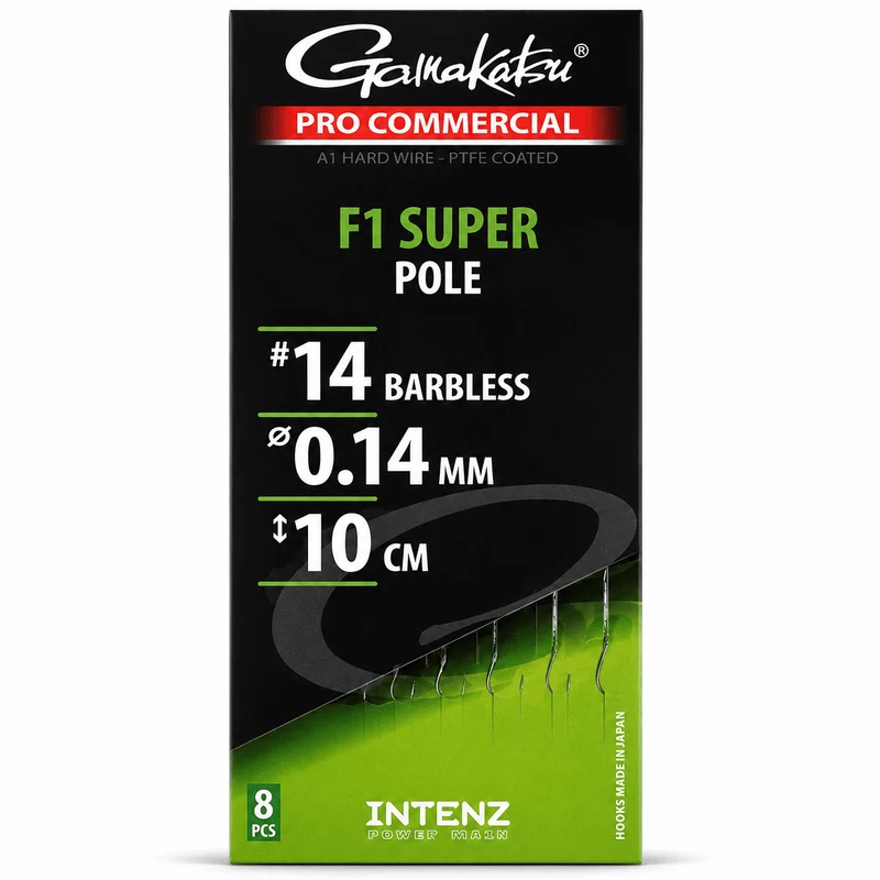 Pro Commercial F1 Super Pole Barbless – 10 en 15 cm Onderlijnen zonder Weerhaak 💰