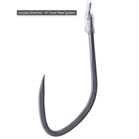 Acolyte Silverfish 6" Hook Plate System – 15 cm Onderlijnen zonder Weerhaak 💰