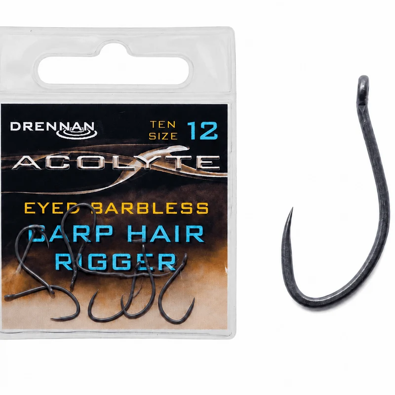 Acolyte Carp Hair Riggers Barbless – Haak zonder Weerhaak 🎁