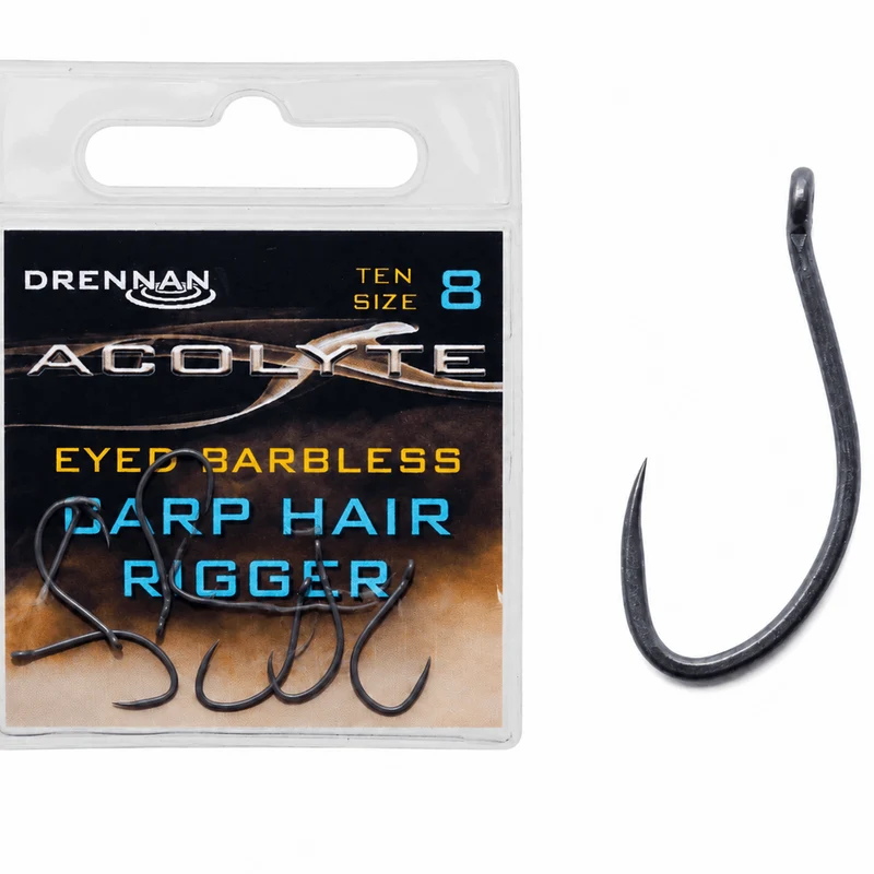 Acolyte Carp Hair Riggers Barbless – Haak zonder Weerhaak 🎁