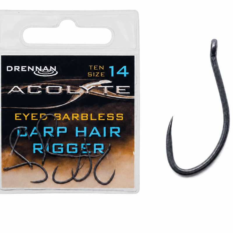 Acolyte Carp Hair Riggers Barbless – Haak zonder Weerhaak 🎁