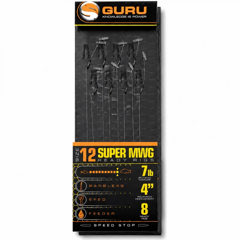 SUPER MWG READY BARBLESS RIGS SPEEDSTOP 4" & 15" – 10 en 38 cm Onderlijnen met Speed Stop en zonder Weerhaak💰