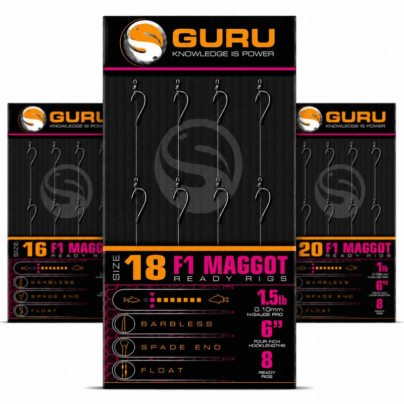 F1 Maggot Hook Barbless Rig 6" – 15 cm Onderlijnen zonder Weerhaak