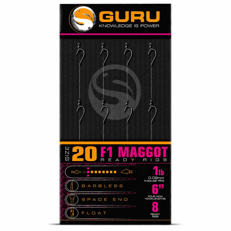 F1 Maggot Hook Barbless Rig 6" – 15 cm Onderlijnen zonder Weerhaak