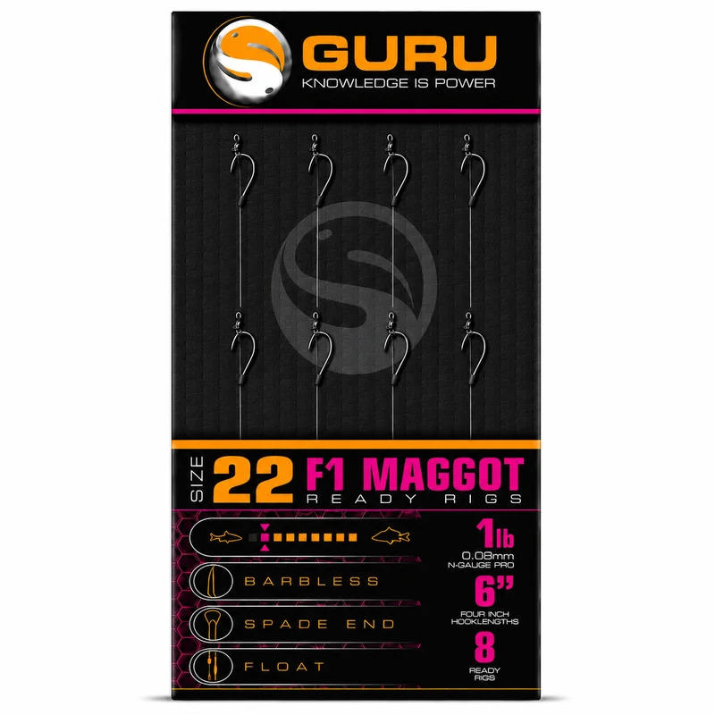 F1 Maggot Hook Barbless Rig 6" – 15 cm Onderlijnen zonder Weerhaak