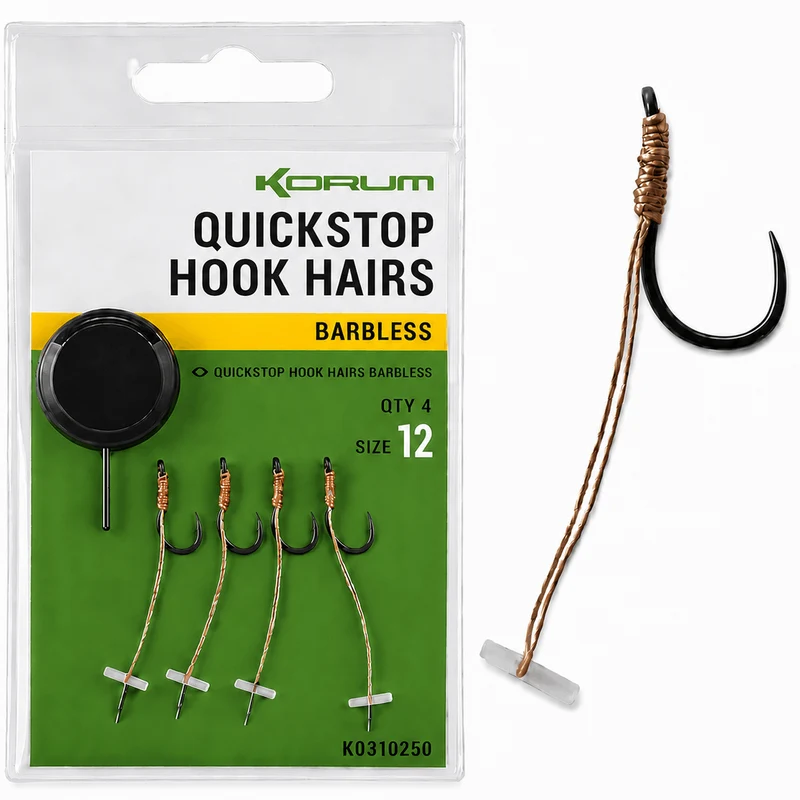 Quickstop Hook Hairs Barbless – Haken met Quickstop en zonder Weerhaak 🎁