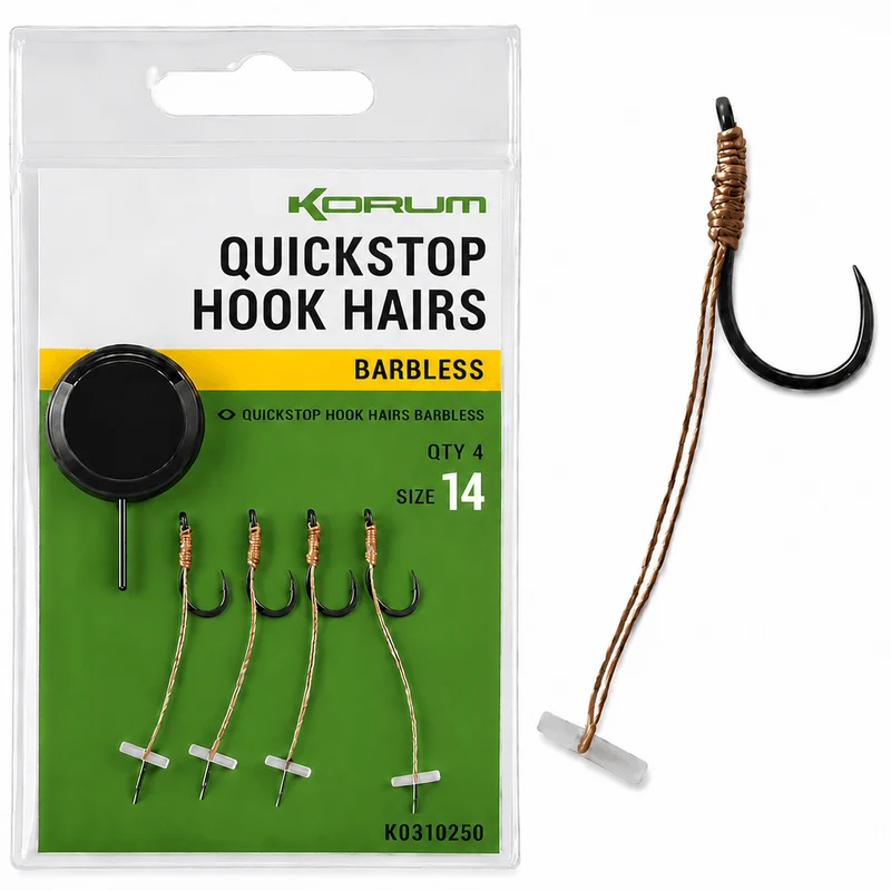 Quickstop Hook Hairs Barbless – Haken met Quickstop en zonder Weerhaak 🎁