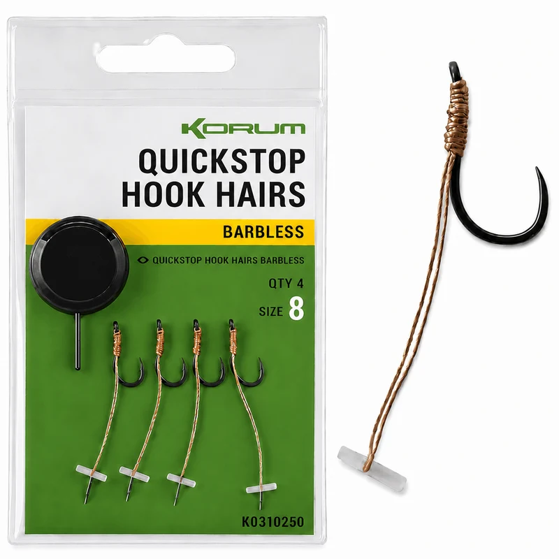 Quickstop Hook Hairs Barbless – Haken met Quickstop en zonder Weerhaak 🎁