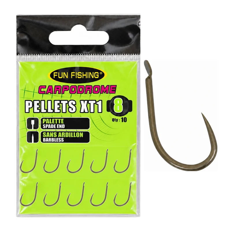 Pellets XT1 Barbless – Haak met Bled en zonder Weerhaak 💰