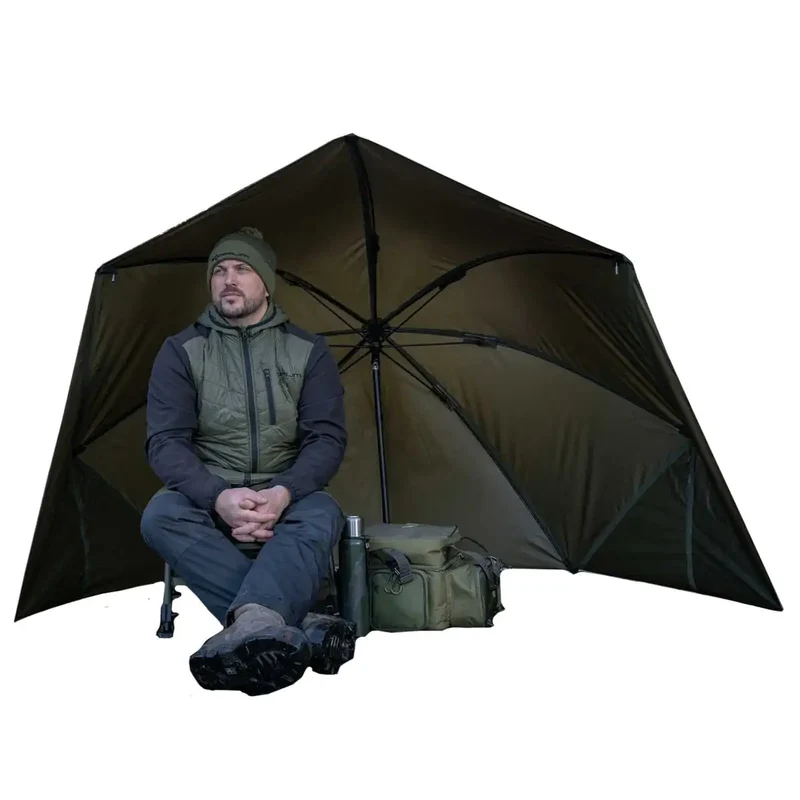 Progress - Graphite Brolly Shelter 50" – Visparaplu van 250cm met Zijwanden