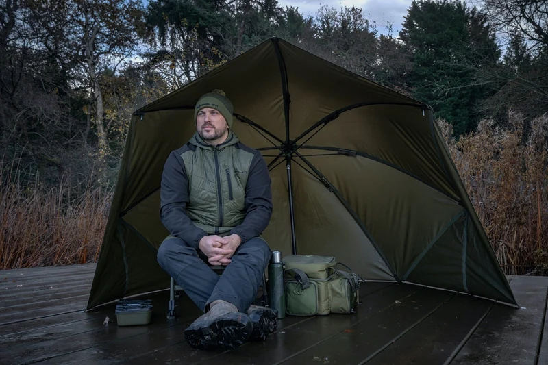 Progress - Graphite Brolly Shelter 50" – Visparaplu van 250cm met Zijwanden