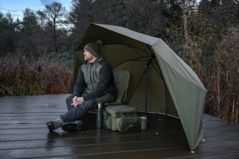 Progress - Graphite Brolly Shelter 50" – Visparaplu van 250cm met Zijwanden