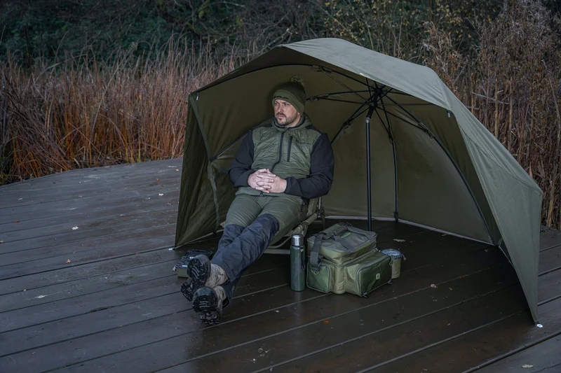 Progress - Graphite Brolly Shelter 50" – Visparaplu van 250cm met Zijwanden