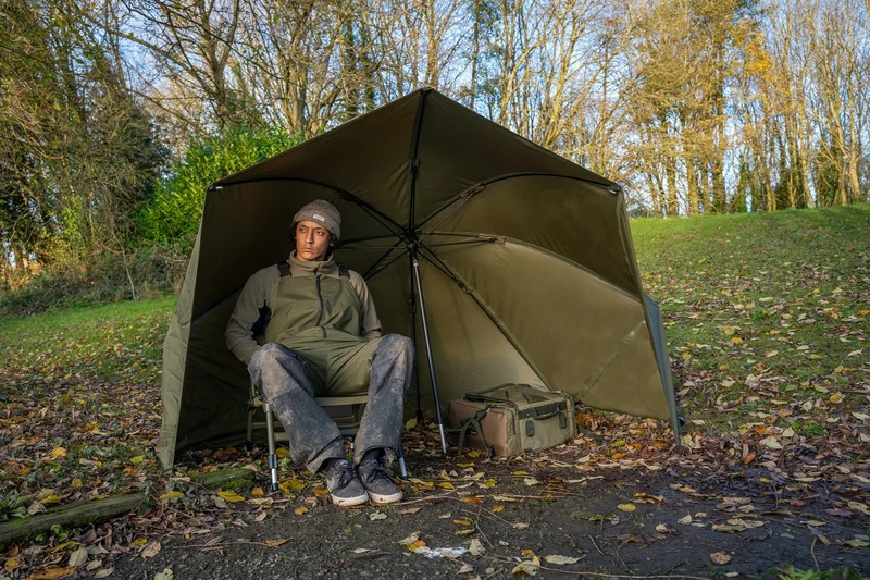 Progress - Graphite Brolly Shelter 50" – Visparaplu van 250cm met Zijwanden