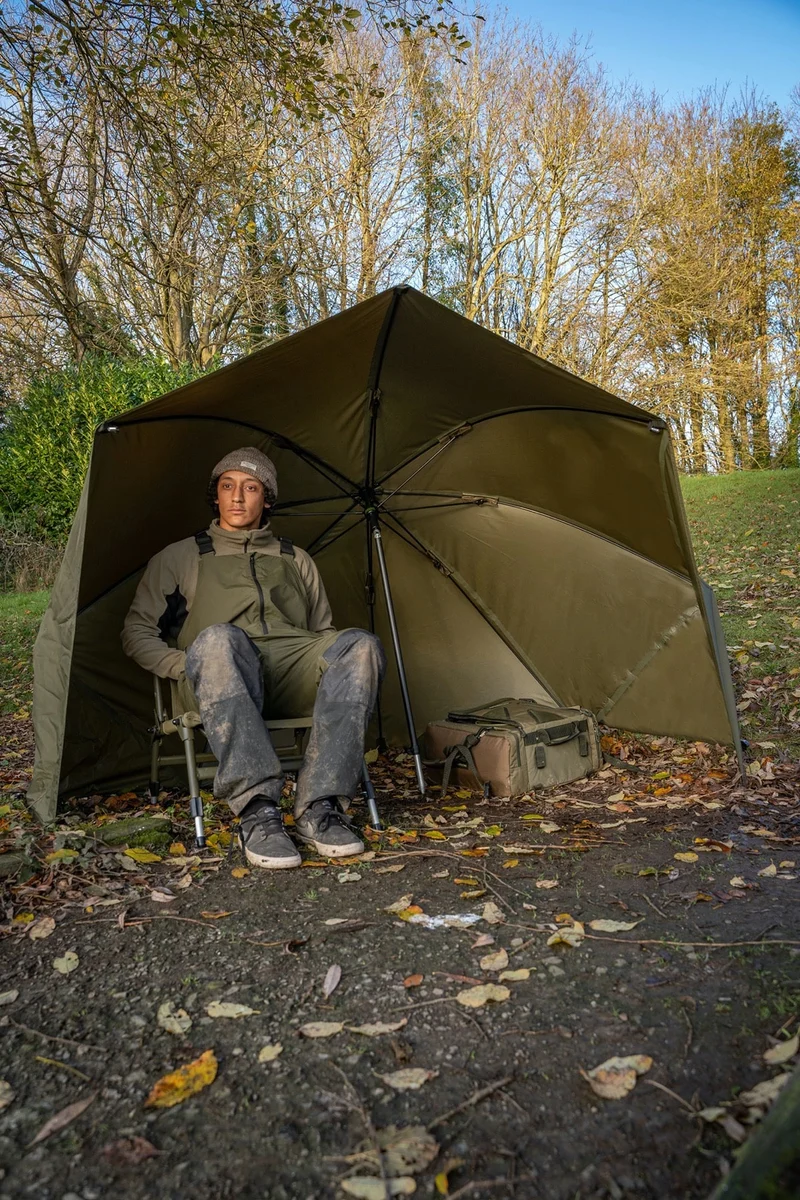 Progress - Graphite Brolly Shelter 50" – Visparaplu van 250cm met Zijwanden