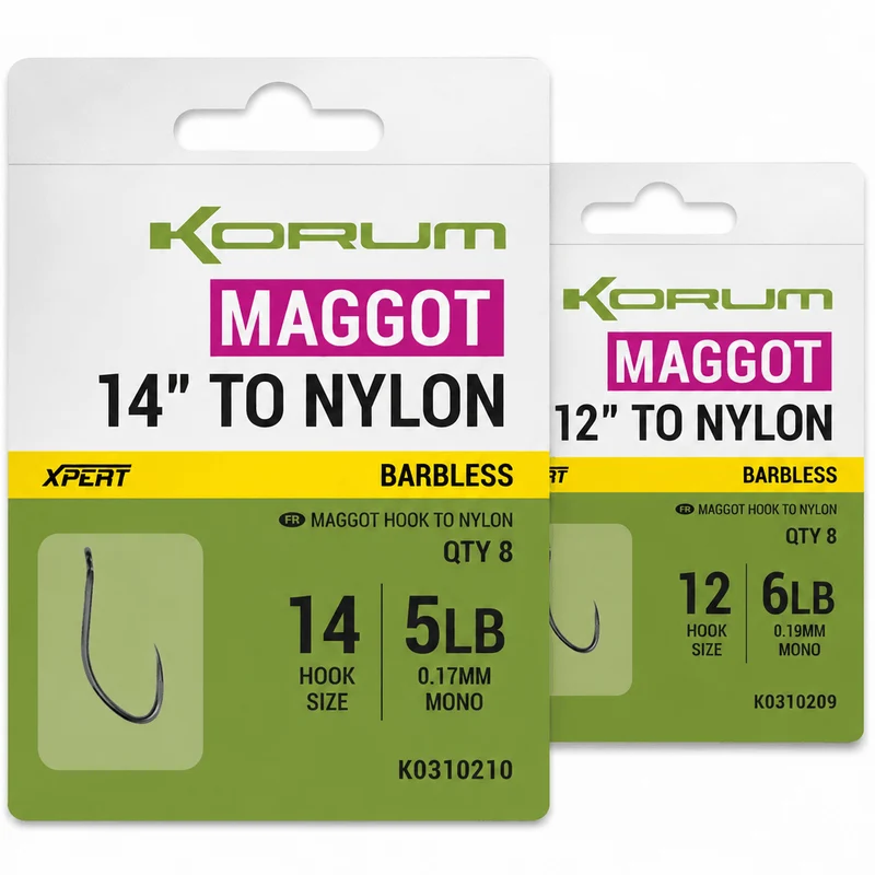 Xpert Maggot to Nylon 15cm Barbless – 15 cm Onderlijnen zonder Weerhaak - 🎁