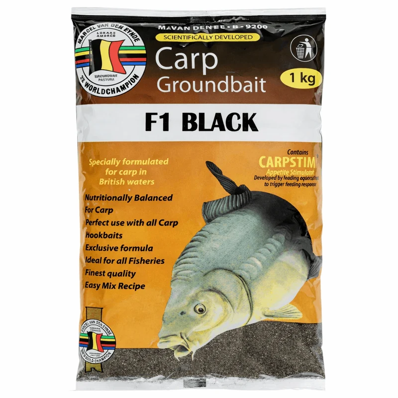 F1 Black 1kg – Zwart Karpergrondvoer