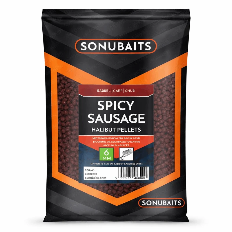 Spicy Sausage Halibut Pellets 900g – Halibutpellets met Pikante Worst-smaak