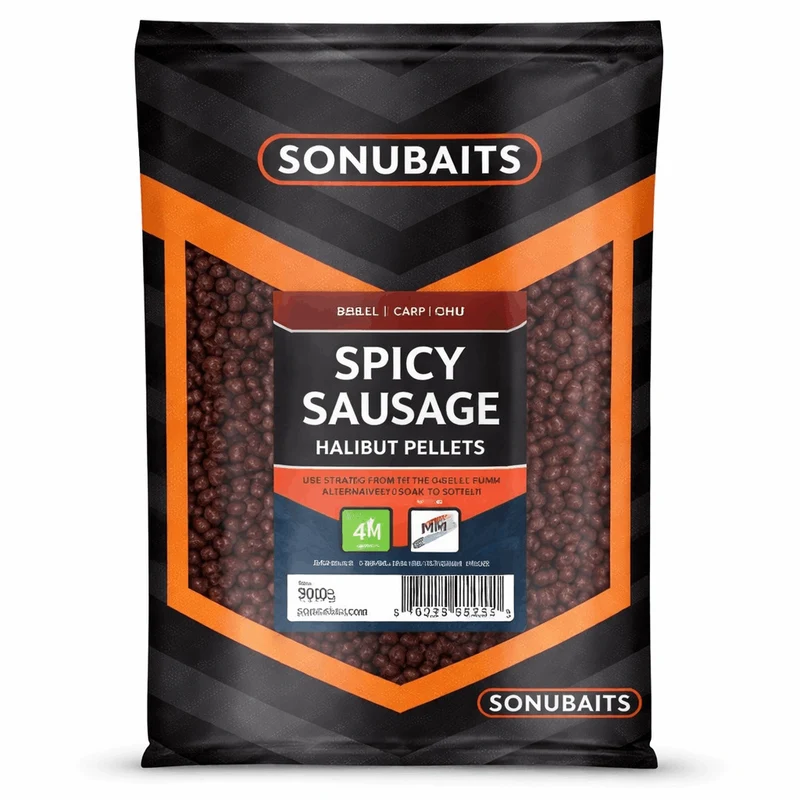 Spicy Sausage Halibut Pellets 900g – Halibutpellets met Pikante Worst-smaak