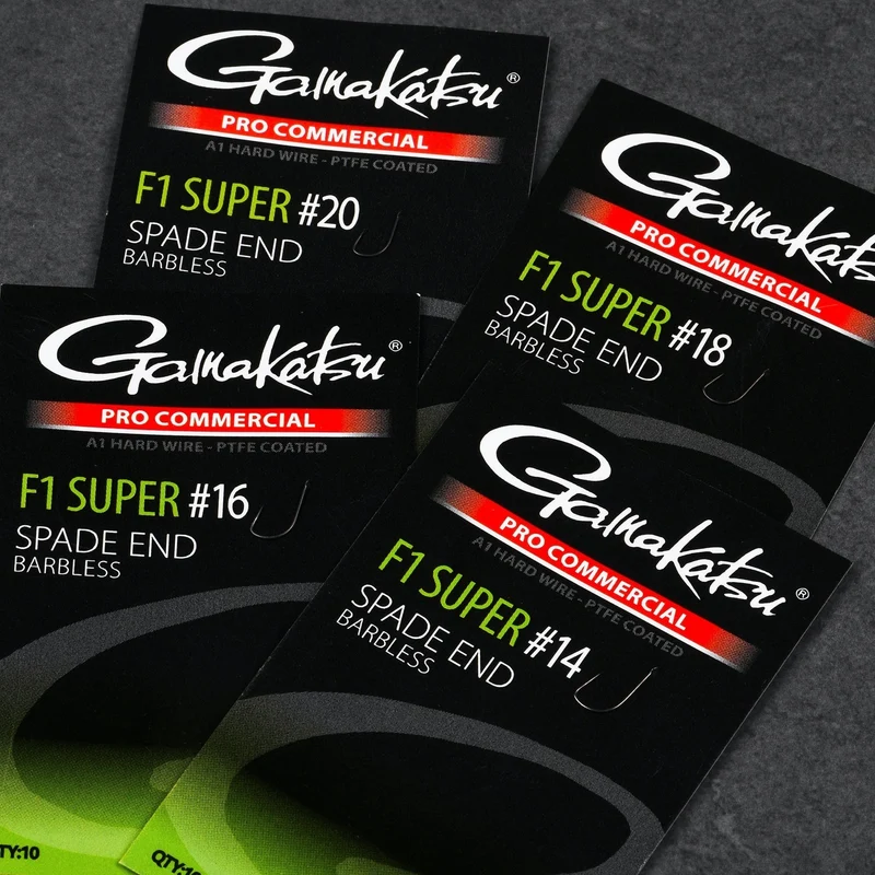 Pro Commercial F1 Super Spade End Barbless – Haak met Bled en zonder Weerhaak