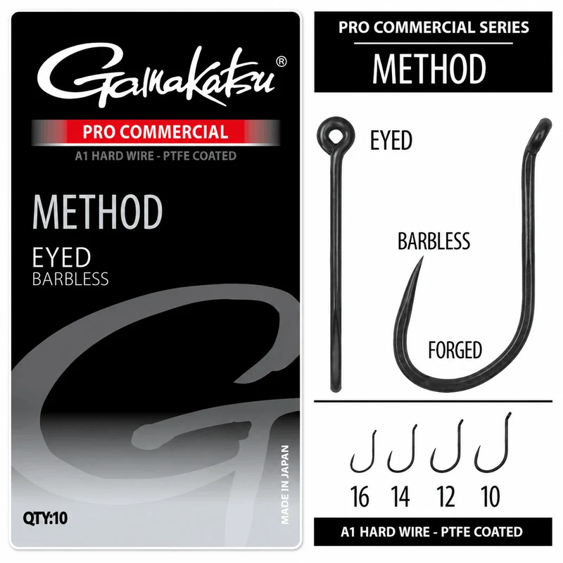 Pro Commercial Method Eyed Barbless – Haak met Oog en zonder Weerhaak - 🎁