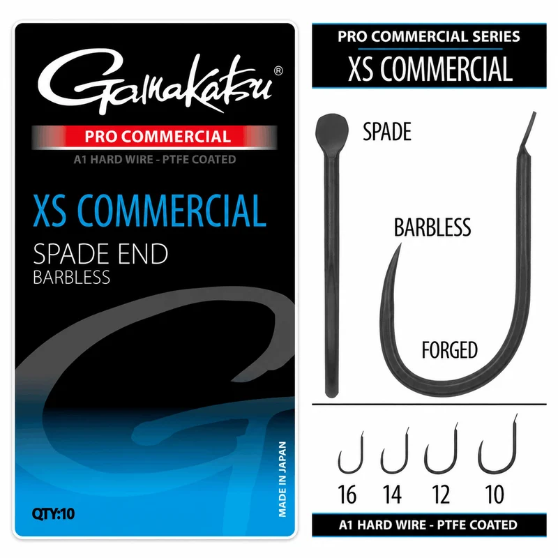Pro Commercial XS Commercial Spade End Barbless – Haak met Bled en zonder Weerhaak