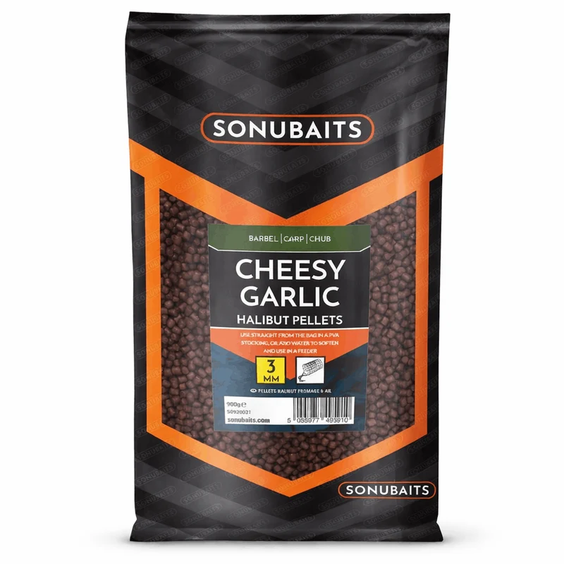 Cheesy Garlic Halibut Pellets 900g – Halibutpellets met Kaas- en Knoflooksmaak