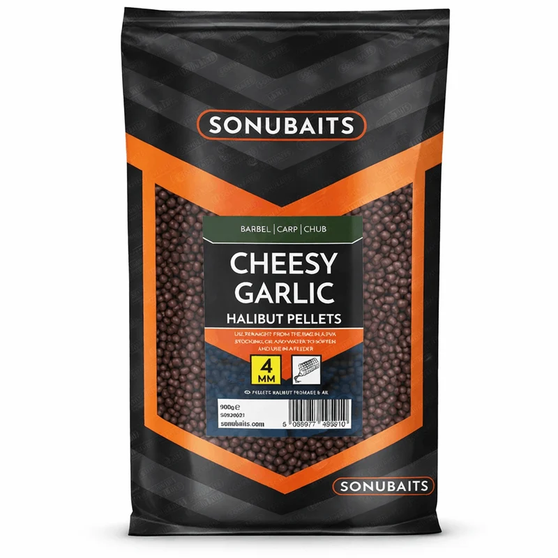 Cheesy Garlic Halibut Pellets 900g – Halibutpellets met Kaas- en Knoflooksmaak