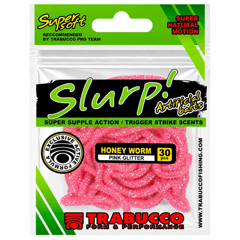 Slurp Bait Honey Worm Standard & XL – Kunstmatige Wasmotlarven 🎁